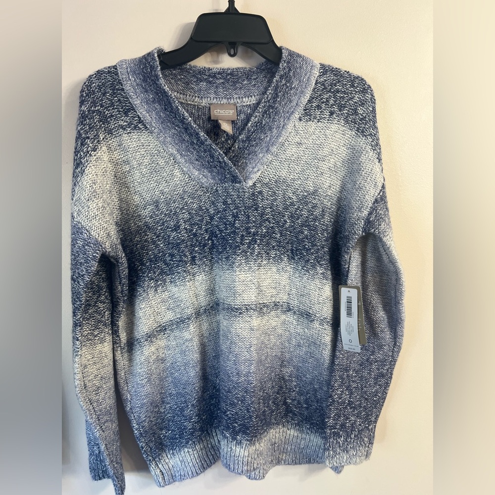 Chico's Textured Indigo Knit Top